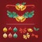 Illustration set of Christmas decoration items