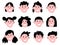Illustration set of different man and woman hairstyles