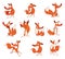 Illustration of a Set Funny Foxes. Cartoon Cartoon Character