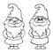 Illustration, set of hand drawn cute funny gnomes. Sketch, clip-art. Decor for children\\\'s coloring books, postcards