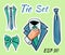 Illustration of a set of mens business ties and bow ties