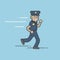 Illustration set of police running