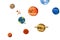 Illustration Sets: The Happy Planets in Solar System isolated.
