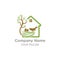 Illustration sign of the house built on the bird nest signifies a quiet and comfortable home inhabited logo design