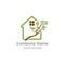 Illustration sign of the house built on the bird nest signifies a quiet and comfortable home inhabited logo design