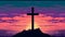 Illustration Silhouette of Christian cross in at the hill peace and spiritual symbol of Christian people. Inspiration,