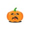 Illustration of a simple cartoon funny pumpkin for halloween which is shocked