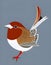 Illustration of single bird, nature, wild life, grey background, detailed, AI Generated