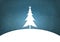 Illustration of a single Christmas Tree standing a snowy landscape