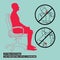 Illustration of sitting positions posture for preventing office syndrome, healthy back neck care in ergonomic