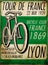 Illustration sketch bicycle tour de france poster vintage bike