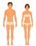 Illustration of a slim athletic body type of man and woman