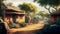 An Illustration of a small beautiful village in India concept, AI-generated