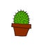 Illustration of a small flowerpot with a cactus