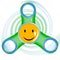 Illustration with smiling spinner-