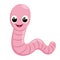 Illustration of a smiling worm flat icon