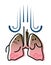 Illustration, smokers lungs, nausea and vomiting, feeling sick. Prevention of respiratory disease. Isolated vector