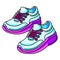 Illustration of sneakers. Colorful cute cartoon icon.