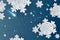 Illustration of Snowflakes for winter season with place text space background.wintertime Abstract Snowflakes for greeting card,