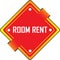 Illustration of solution room rent button with colourful design