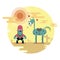 Illustration `Space Cowboy` for the Day of Astronautics