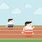 Illustration of sport persons are running in racetrack