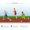 Illustration of sprinters on the running track