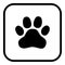 Illustration of a square application button with an animal footprint