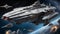 an illustration of a star destroyer and other starships in the sky