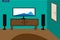 Illustration of the state of the television room at home