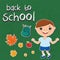 illustration stickers back to school.With a child