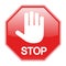 Illustration Stop Hand Block Octagon Sign or Adblock or Do Not Enter with shadow