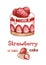 Illustration of strawberry cake