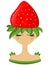 Illustration of strawberry character