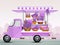 Illustration of street pickup truck selling lavender