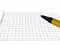 Illustration style image collage of checkered small notepad with yellow pen