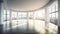 illustration of a stylish empty room apartment without furniture with large panoramic windows .Generative AI