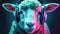 Illustration of a stylish sheep wearing headphones. Ai generated