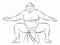 Illustration of sumo wrestler, vector draw