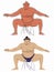 Illustration of sumo wrestler, vector draw