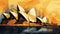 Illustration of Sydney Opera House in Australia, Generative AI