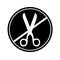 illustration of the symbol prohibited from carrying scissors or sharp objects