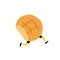 An illustration of a tasty loaf of bread. Vector. Character with legs. Icon for site on white background. Sign, logo for the store