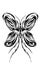 illustration tatto tribal butterfly