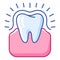 Illustration of teeth protection. Dentistry and health care icon. Stomatology medical item.