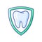 Illustration of teeth protection. Dentistry and health care icon. Stomatology medical item.