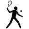 Illustration is tennis sport pictogram, racquetball