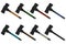 Illustration on theme big kit steel axes with wooden handle