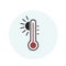 Illustration of thermometer high temperature