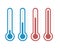 Illustration of thermometers with different levels.